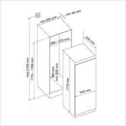 DE DIETRICH Kühlschrank Einbau - DRL 1770 ED